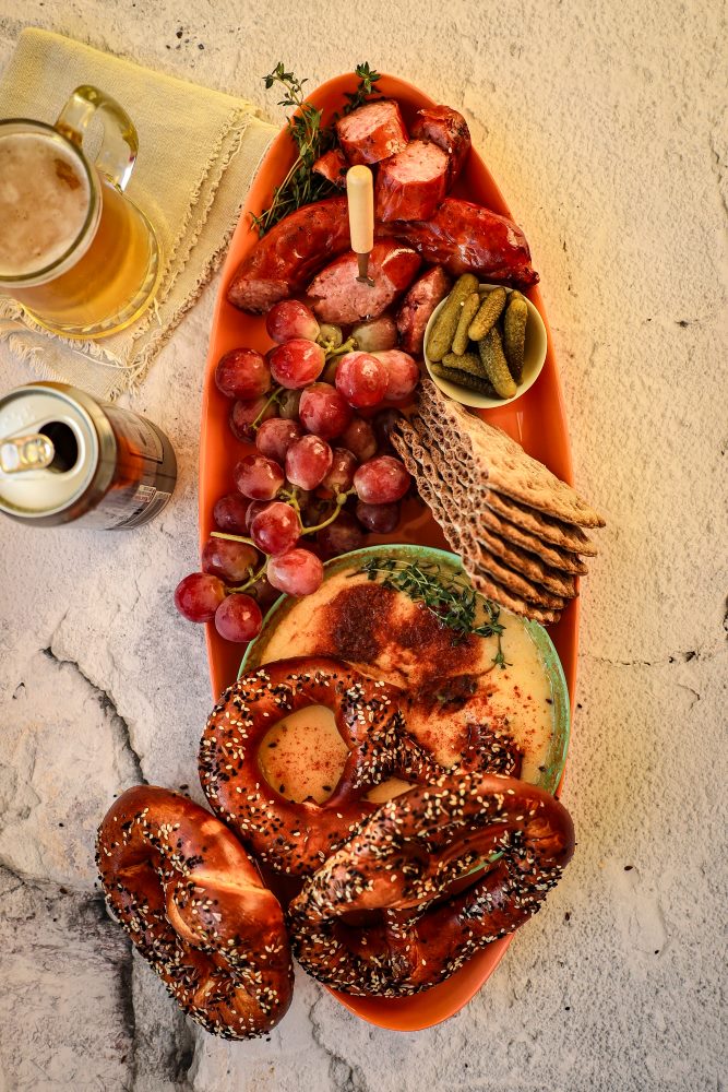 Smoky Cheese Dip with Pretzels