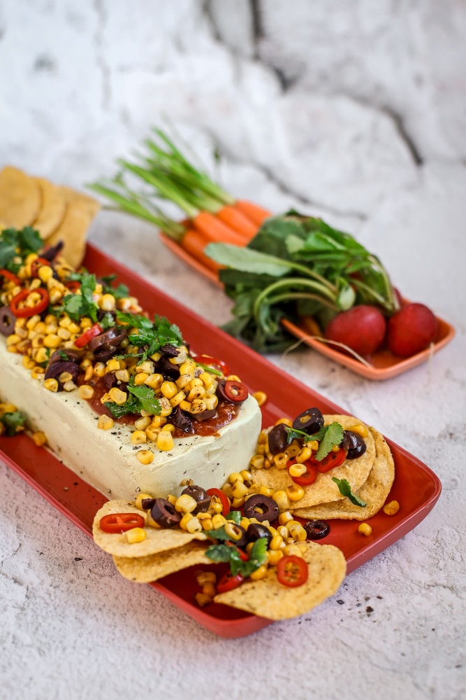 Avocado Terrine with Grilled Corn Salsa