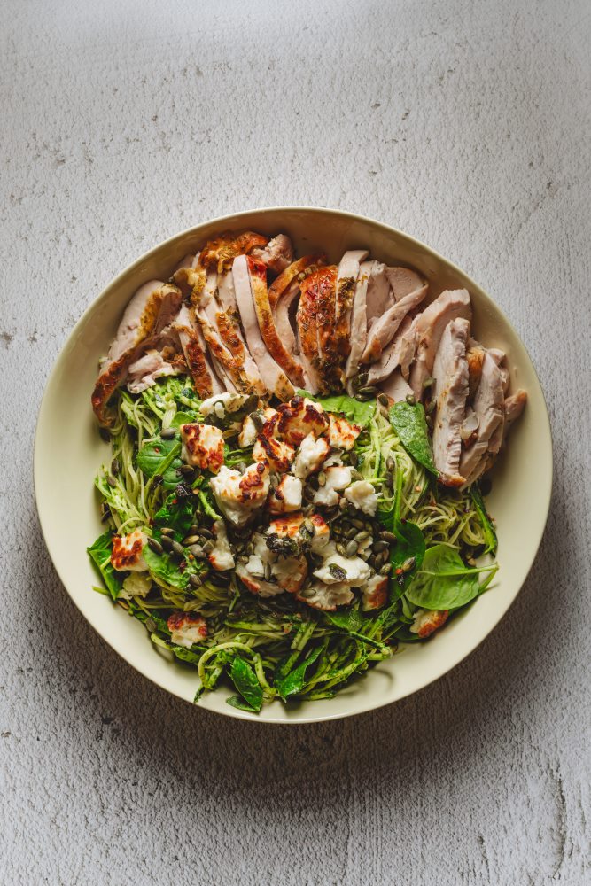 Green Pasta with Manuka Honey Split Chicken